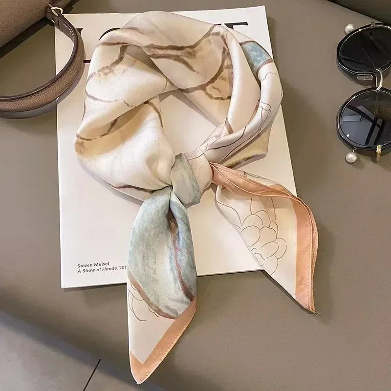 Luxury Silk Square Scarf for Women (70x70cm)