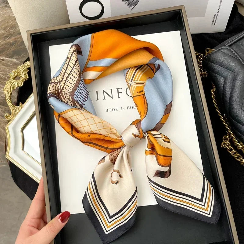 Luxury Silk Square Scarf for Women (70x70cm)
